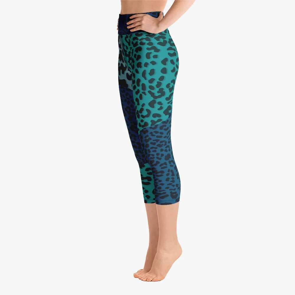 Animal Printed Capris "FrankenCheetah" Blue/Teal - Image 5