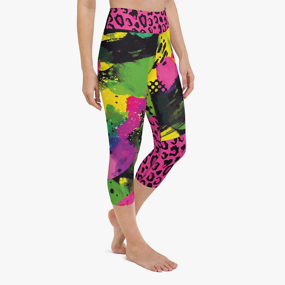 Animal Printed Capris "Wild Canvas" Green/Pink/Yellow - Image 7