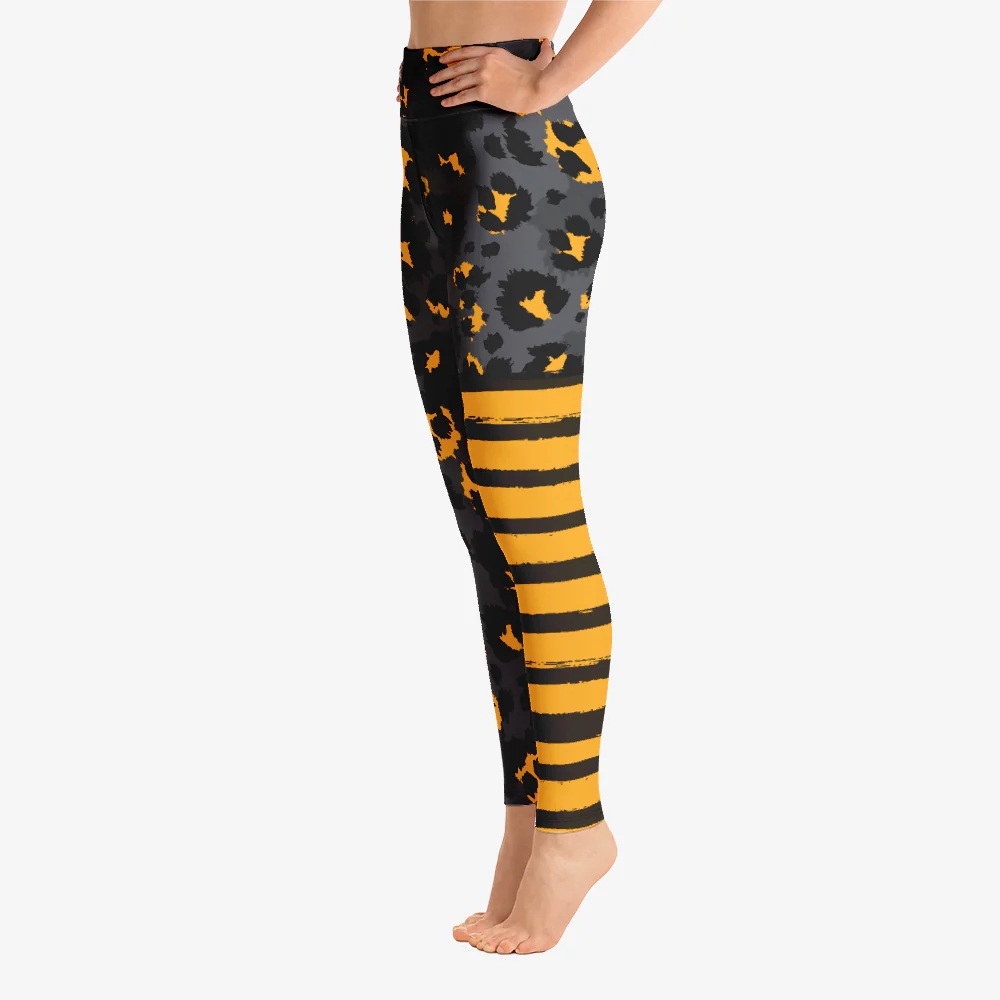 Animal Printed Leggings "BeePard" Yellow/Black/Grey - Image 5