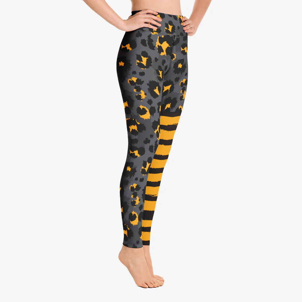 Animal Printed Leggings "BeePard" Yellow/Black/Grey - Image 6
