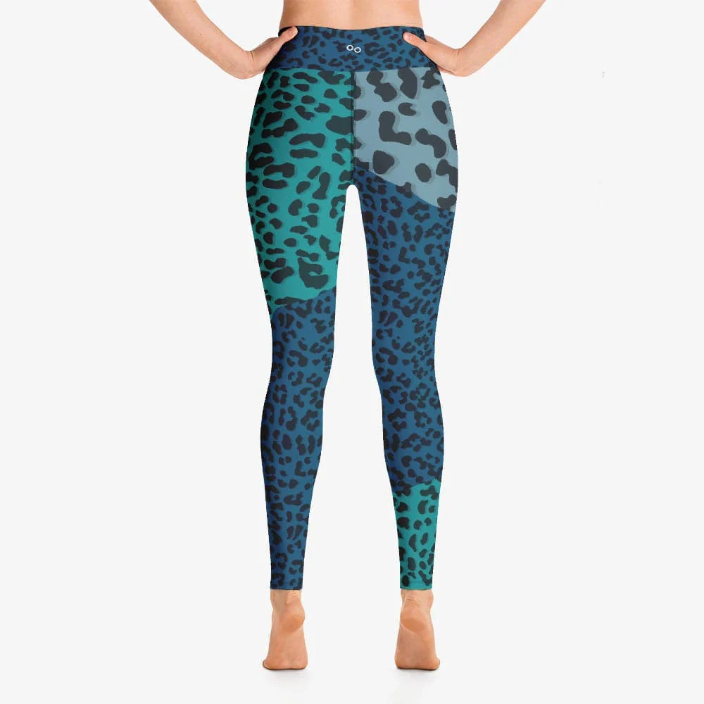 Animal Printed Leggings "FrankenCheetah" Blue/Teal - Image 4