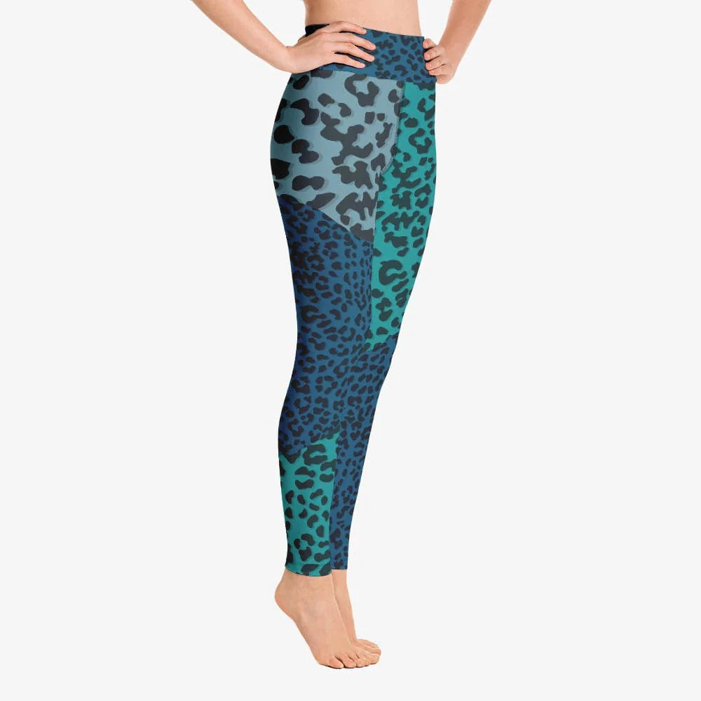 Animal Printed Leggings "FrankenCheetah" Blue/Teal - Image 6