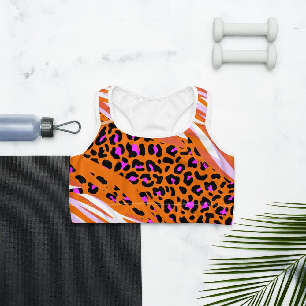 Animal Printed Sports Bra "Cheetiger" Orange - Image 6