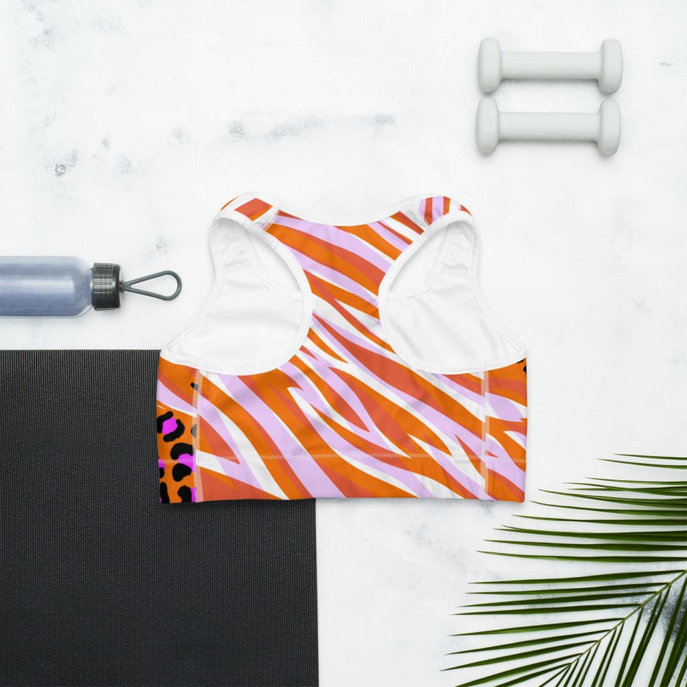Animal Printed Sports Bra "Cheetiger" Orange - Image 7