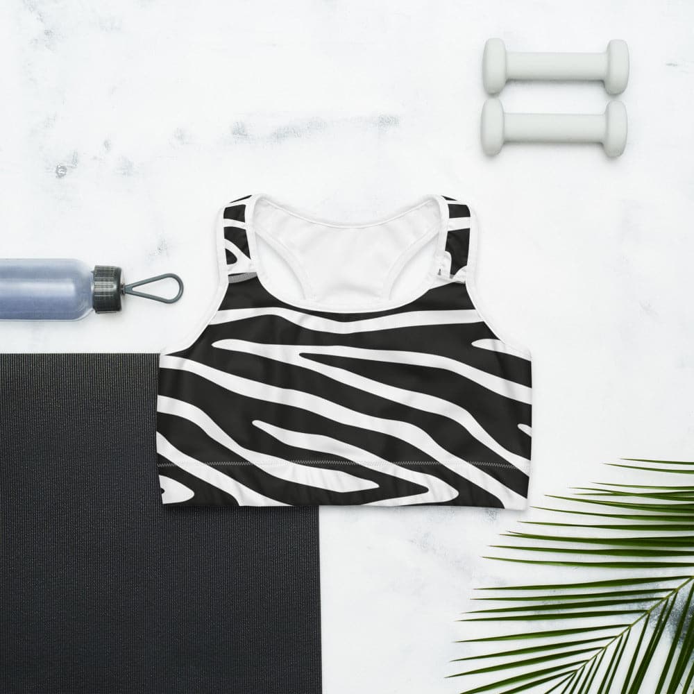 Animal Printed Sports bra "Zebra" Black/White - Image 5