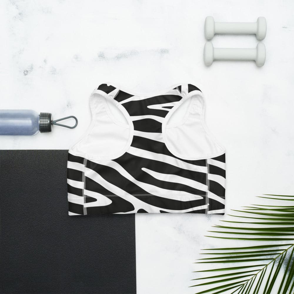 Animal Printed Sports bra "Zebra" Black/White - Image 6
