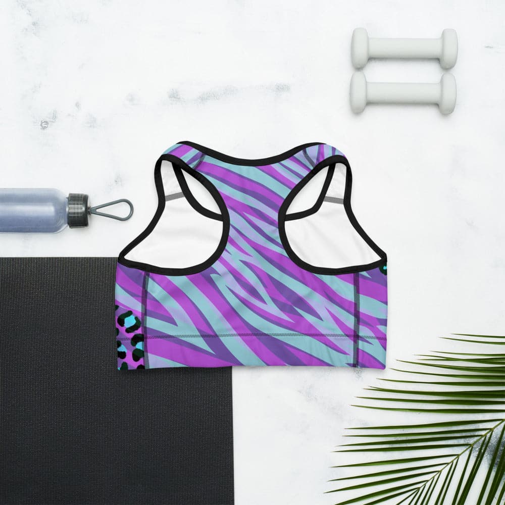 Animal Printed Sports Bras "Cheetiger" Purple - Image 6