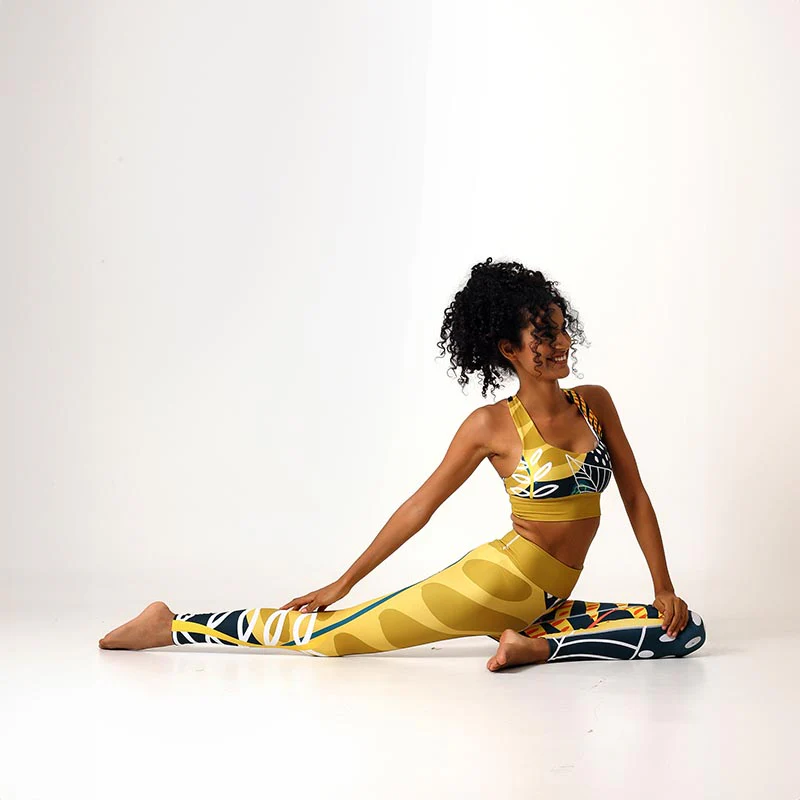 Floral Leggings "Tropics" Olive/Green - Image 13