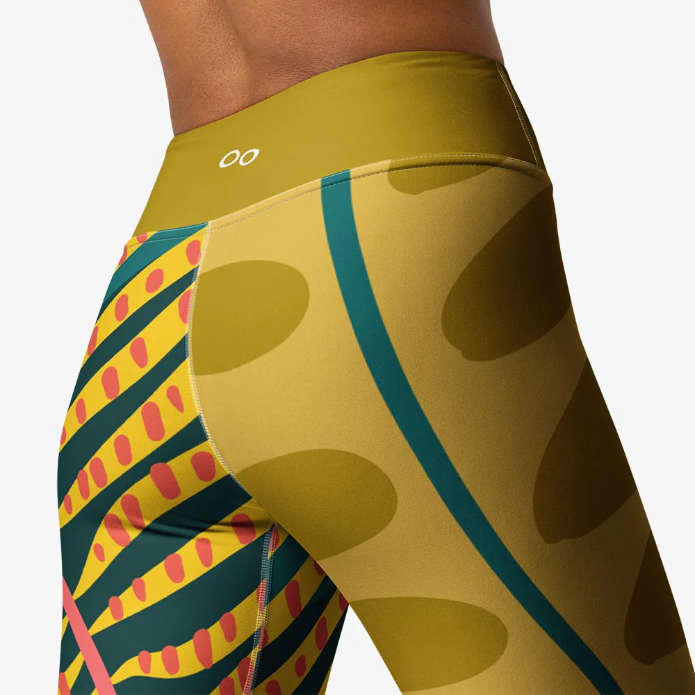Floral Leggings "Tropics" Olive/Green - Image 6