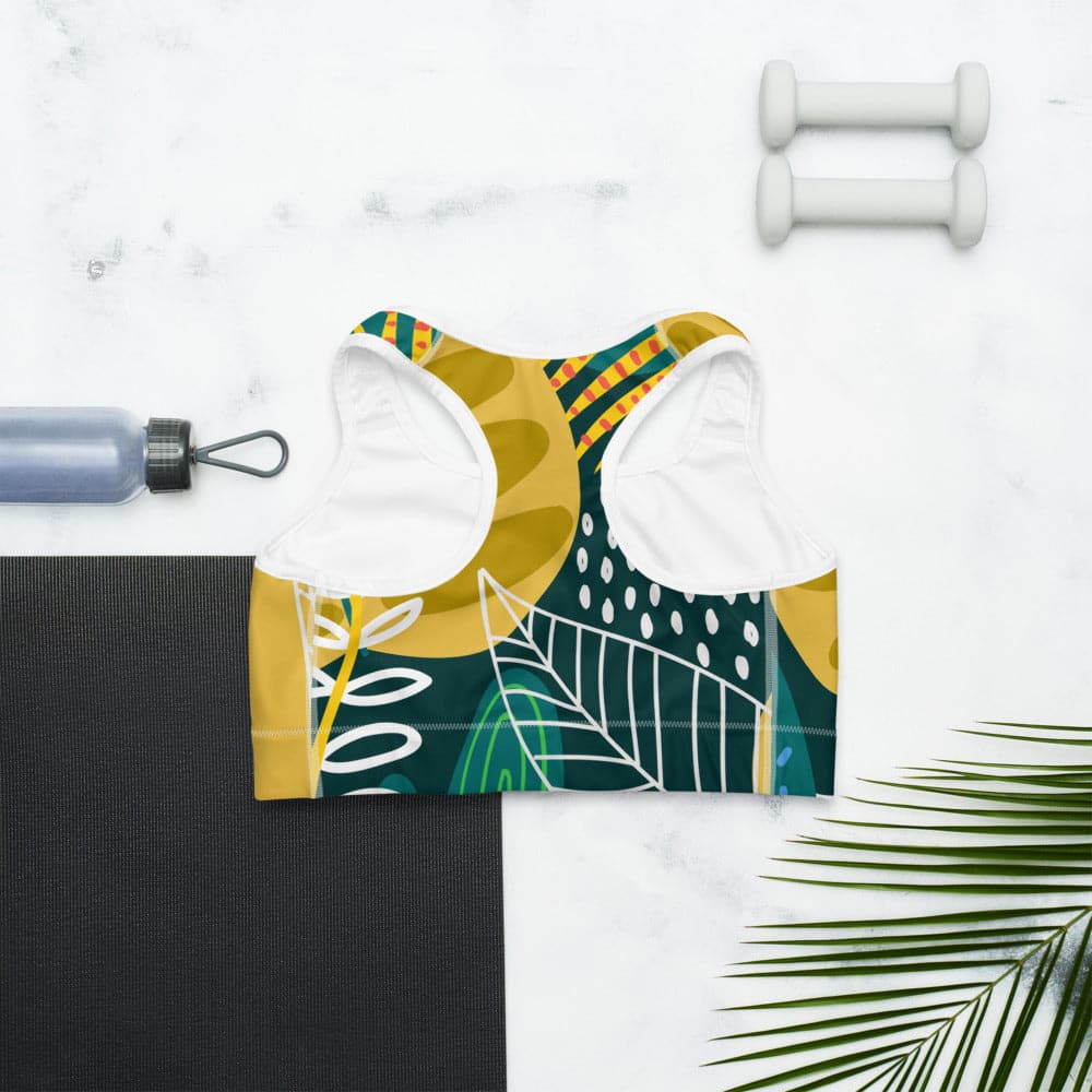 Floral Sports Bra "Tropics" Olive/Green - Image 7