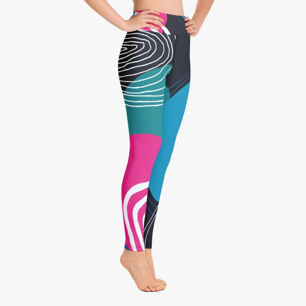 Patterned Leggings "Modernist" Blue/pink - Image 6