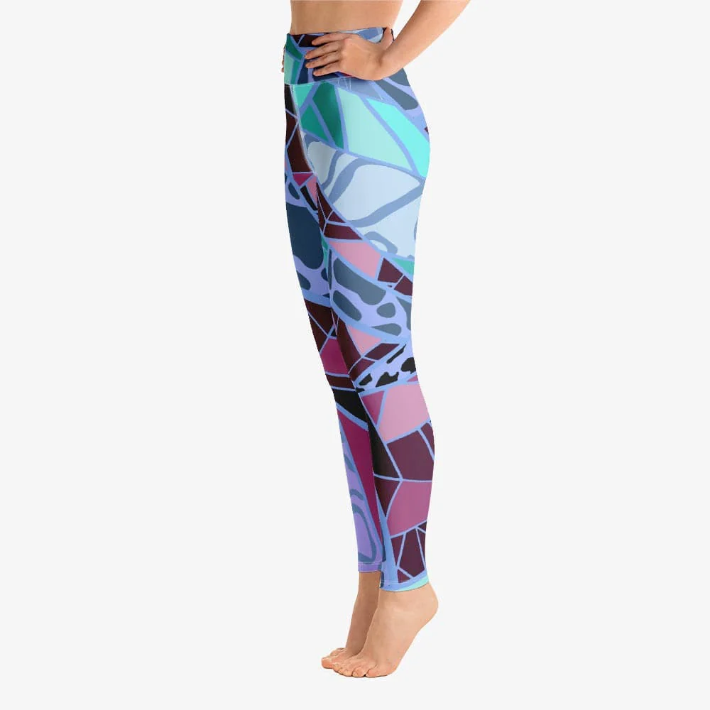 Patterned Leggings "Mosaic" Blue/Plum - Image 5
