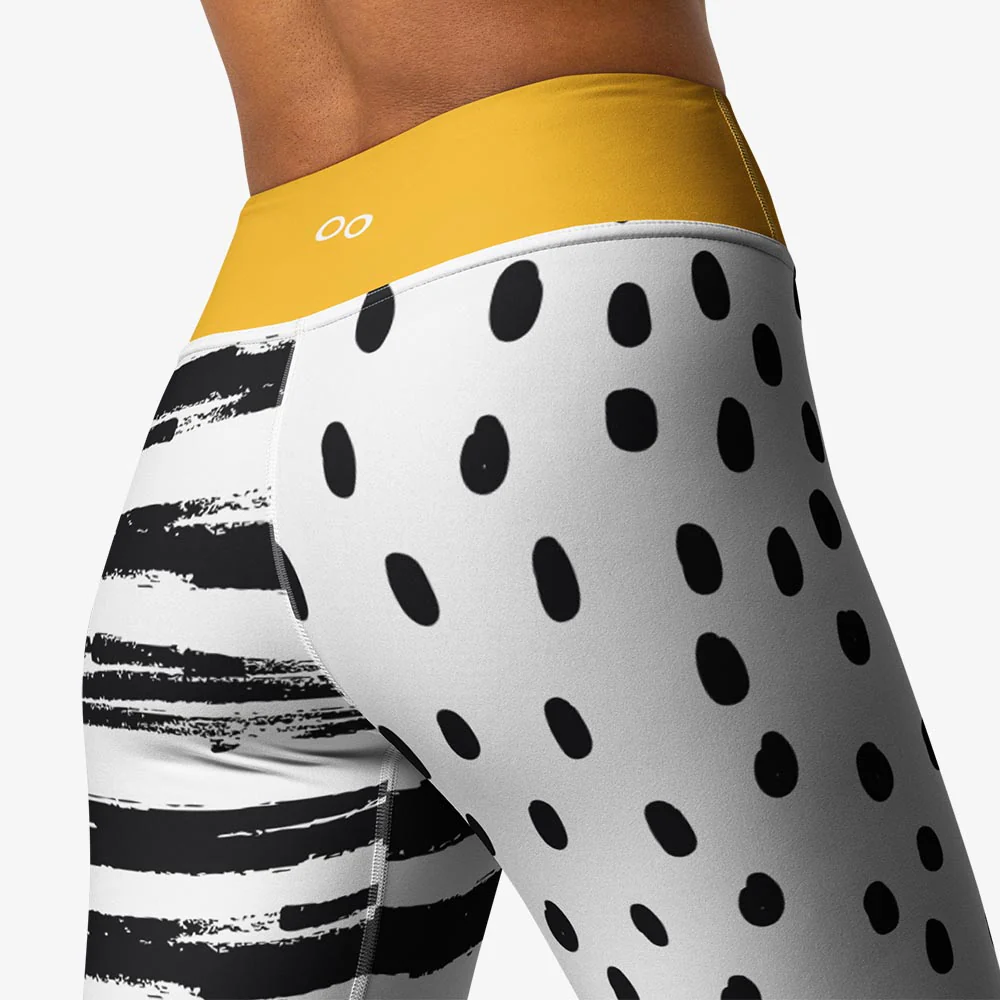 Printed Leggings "Dots&Stripes" Yellow - Image 5