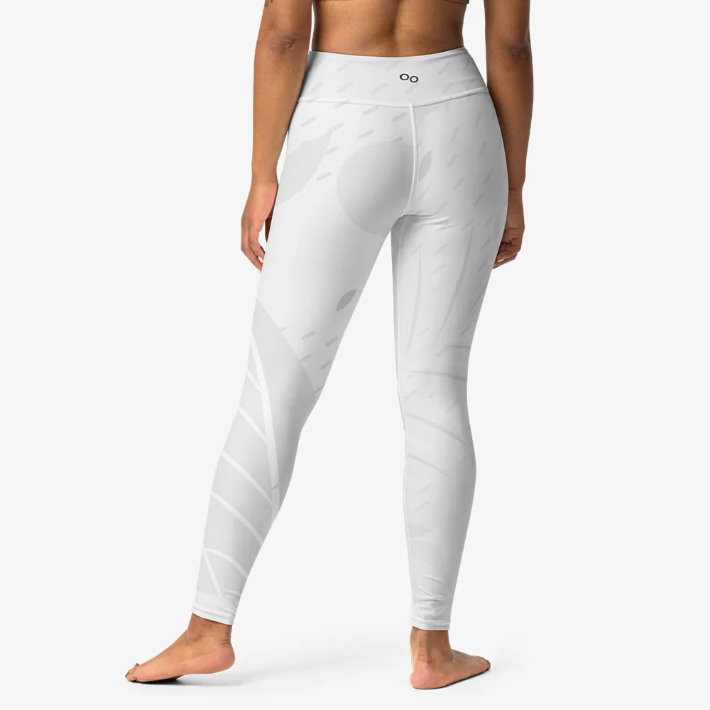 Floral Leggings "Leaves" White - Image 3