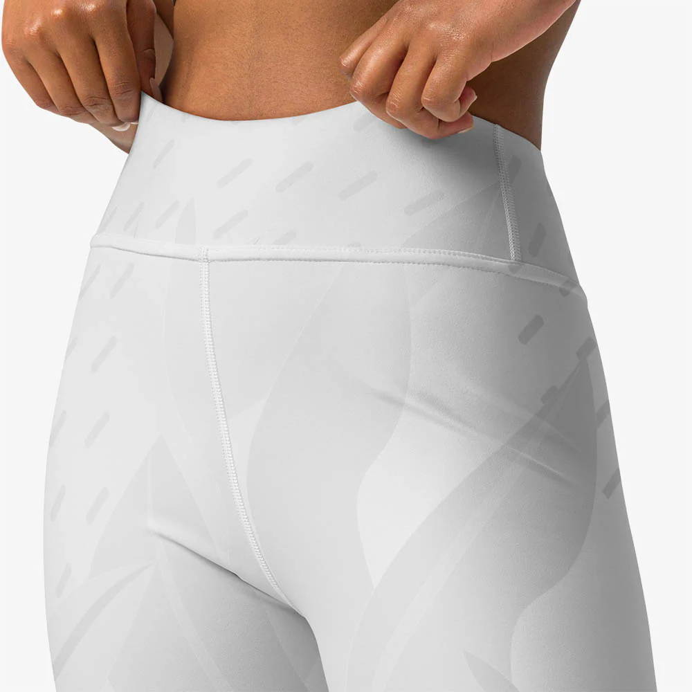 Floral Leggings "Leaves" White - Image 4