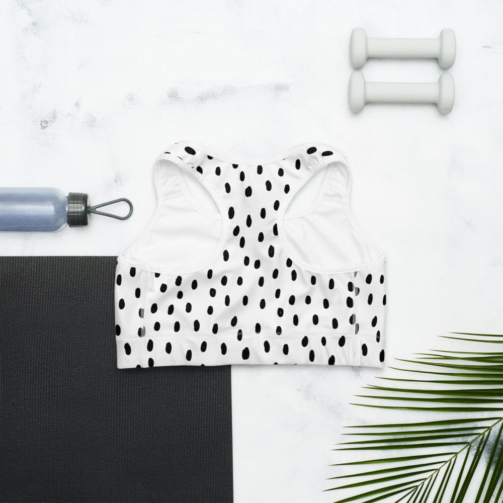 Printed Sports Bra "Dots" Black/White - Image 6